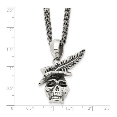 Stainless Steel Skull Pendant Necklace – view 6