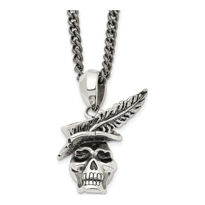Stainless Steel Skull Pendant Necklace