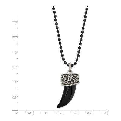 Black Stainless Steel Claw Pendant Necklace – view 4