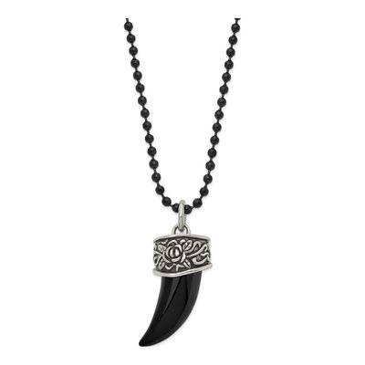 Black Stainless Steel Claw Pendant Necklace