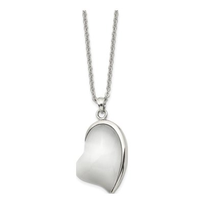 Stainless Steel Cat's Eye Heart Pendant Necklace – view 4