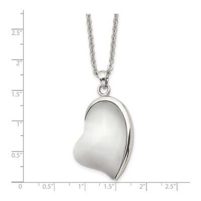 Stainless Steel Cat's Eye Heart Pendant Necklace – view 6