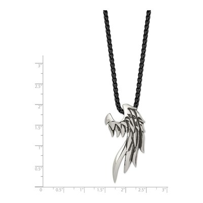 Black Stainless Steel Wing Necklace – view 4
