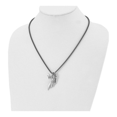 Black Stainless Steel Wing Necklace – view 5