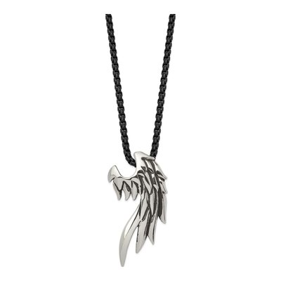 Black Stainless Steel Wing Necklace