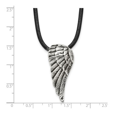 Stainless Steel Wing Leather Necklace – view 6