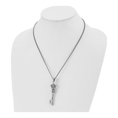 Stainless Steel Crown Key Pendant Necklace – view 5