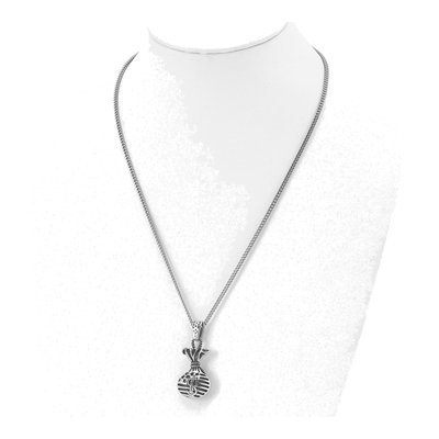 Stainless Steel Money Bag Pendant Necklace – view 4
