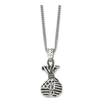 Stainless Steel Money Bag Pendant Necklace