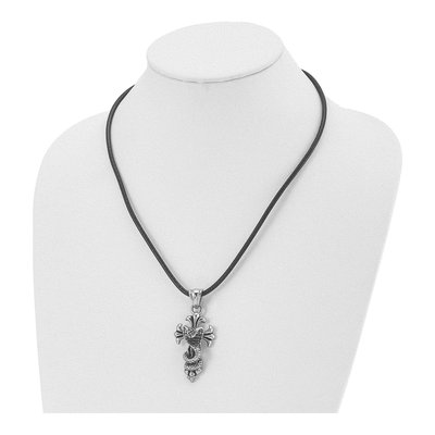 Stainless Steel Snake Cross Pendant Necklace – view 5