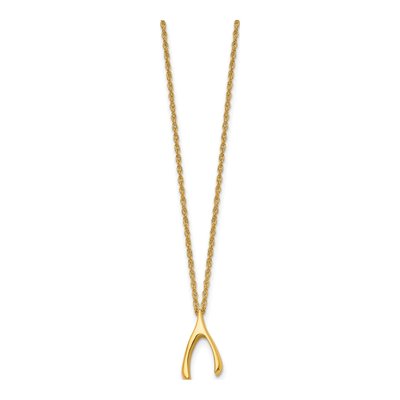 Stainless Steel Wishbone Pendant Necklace – view 4