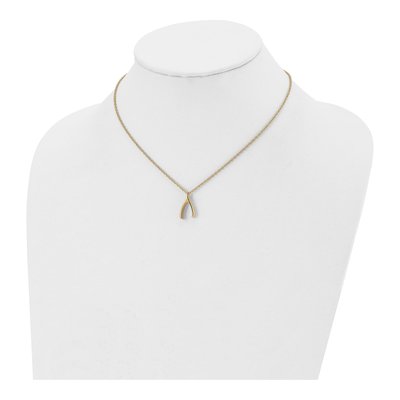 Stainless Steel Wishbone Pendant Necklace – view 5