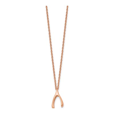 Stainless Steel Wishbone Pendant Necklace – view 4