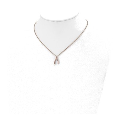 Stainless Steel Wishbone Pendant Necklace – view 5