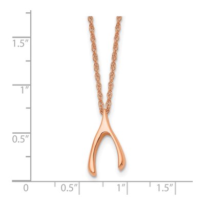 Stainless Steel Wishbone Pendant Necklace – view 6