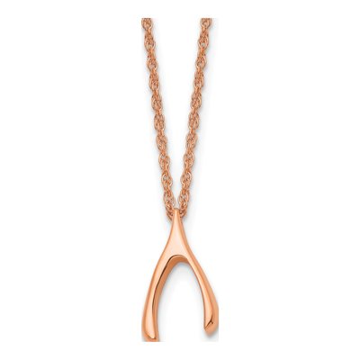 Stainless Steel Wishbone Pendant Necklace