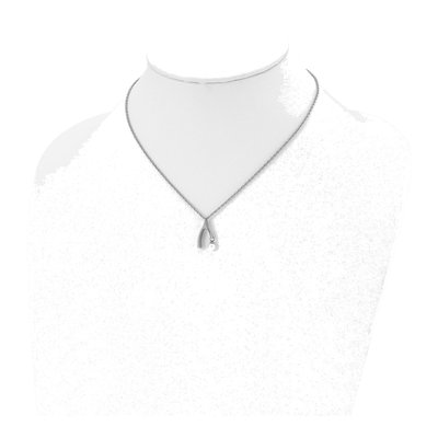 Stainless Steel Freshwater Cultured Pearl Wishbone Pendant Necklace – view 5