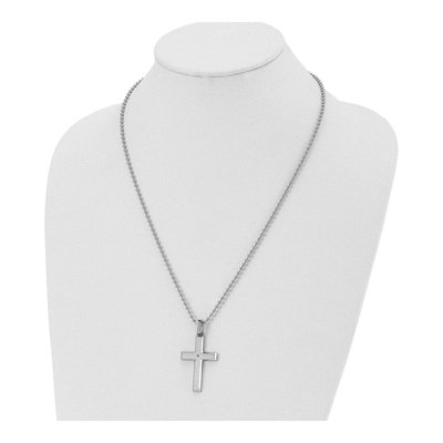 Stainless Steel Diamond Cross Pendant Necklace – view 4