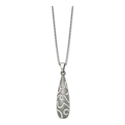 Stainless Steel Crystal Teardrop Pendant Necklace – view 4