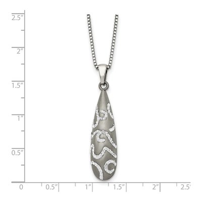 Stainless Steel Crystal Teardrop Pendant Necklace – view 6