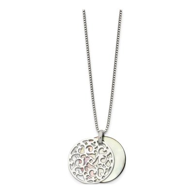 Stainless Steel Mother of Pearl Pendant Necklace – view 4