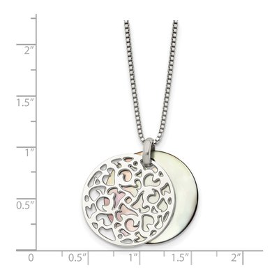 Stainless Steel Mother of Pearl Pendant Necklace – view 6