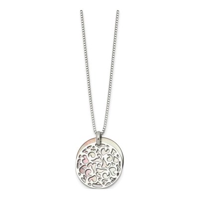 Stainless Steel Mother of Pearl Pendant Necklace – view 7