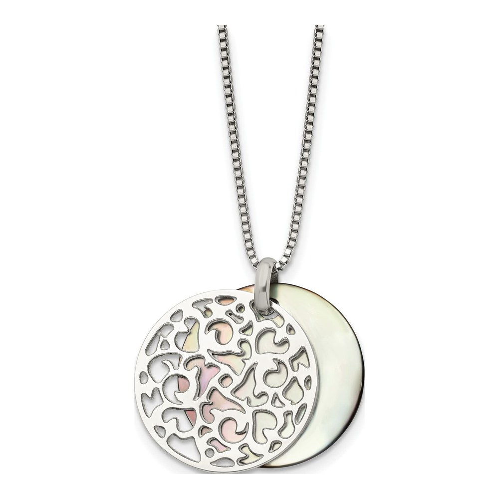 Stainless Steel Mother of Pearl 18in Necklace
