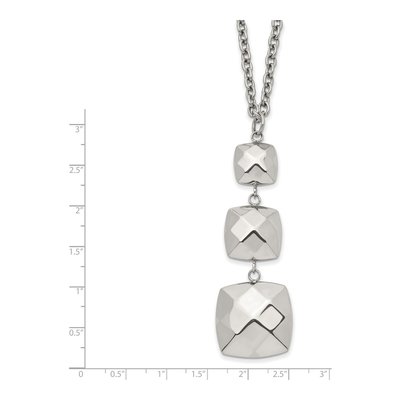 Stainless Steel Hollow Squares Necklace – view 4