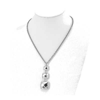 Stainless Steel Hollow Squares Necklace – view 5