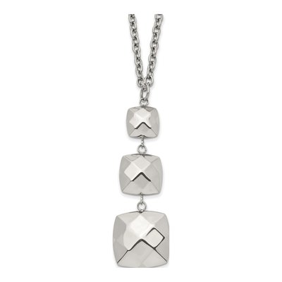 Stainless Steel Hollow Squares Necklace