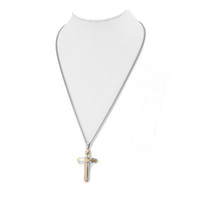 Stainless Steel IP Cross Pendant Necklace – view 5