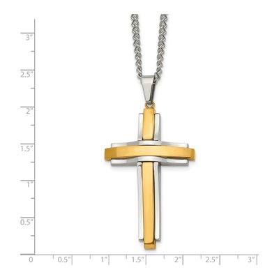 Stainless Steel IP Cross Pendant Necklace – view 6