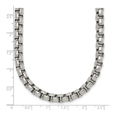 Stainless Steel 6mm Rounded Box Rolo Chain – view 6
