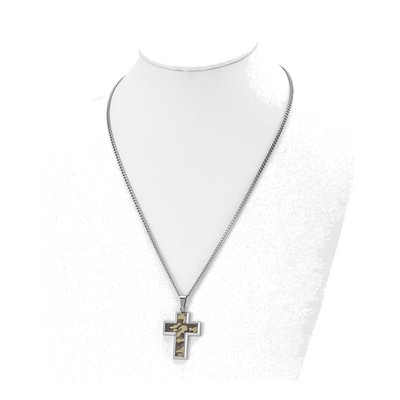 Stainless Steel Camo Cross Pendant Necklace – view 5