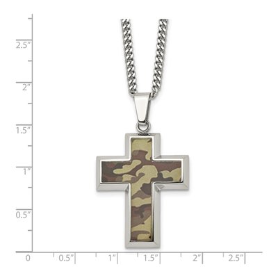 Stainless Steel Camo Cross Pendant Necklace – view 6