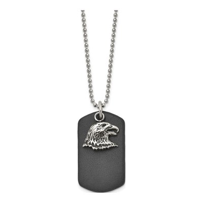 Stainless Steel Eagle Dog Tag Pendant Necklace – view 3