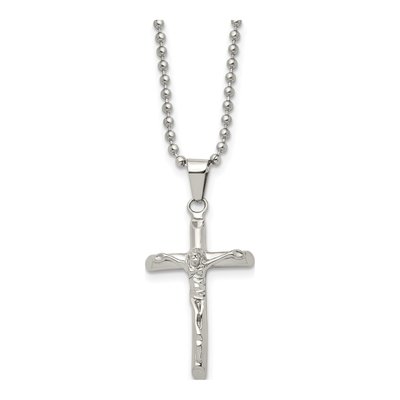 Stainless Steel Crucifix Pendant Necklace