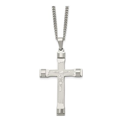 Stainless Steel Crucifix Pendant Necklace