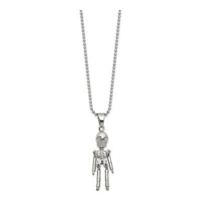 Stainless Steel Skeleton Ball Pendant Necklace – view 4