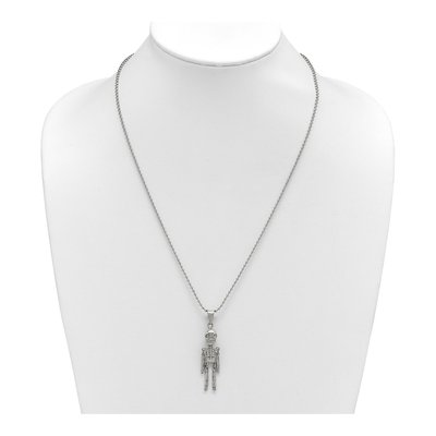 Stainless Steel Skeleton Ball Pendant Necklace – view 5