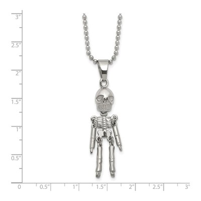 Stainless Steel Skeleton Ball Pendant Necklace – view 6