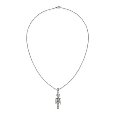 Stainless Steel Skeleton Ball Pendant Necklace – view 7