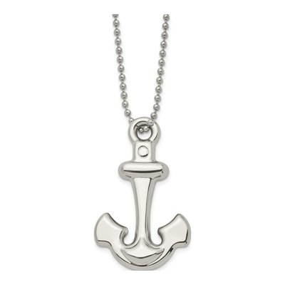 Stainless Steel Anchor Pendant Necklace – view 4