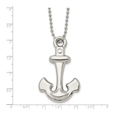 Stainless Steel Anchor Pendant Necklace – view 6