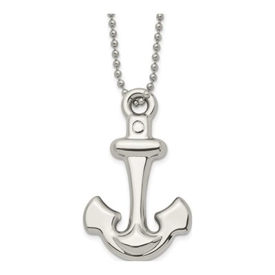 Stainless Steel Anchor Pendant Necklace