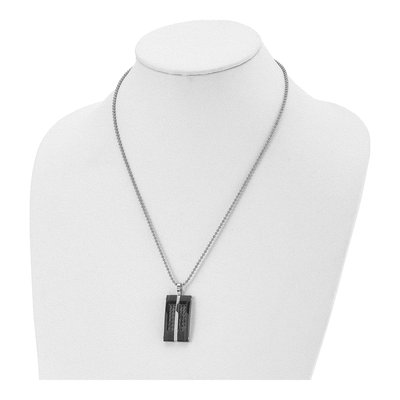 Black Stainless Steel Dog Tag Pendant Necklace – view 5
