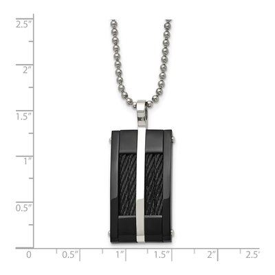 Black Stainless Steel Dog Tag Pendant Necklace – view 6