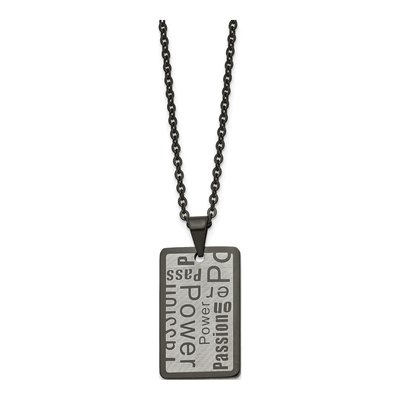 Black Stainless Steel Power Passion Pendant Necklace – view 4