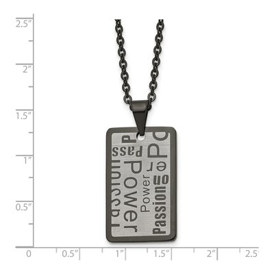 Black Stainless Steel Power Passion Pendant Necklace – view 6